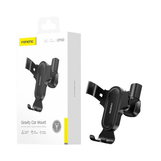 Suporte de Telefone para Carro Foneng CP100 Gravity Saída de Ar Preto